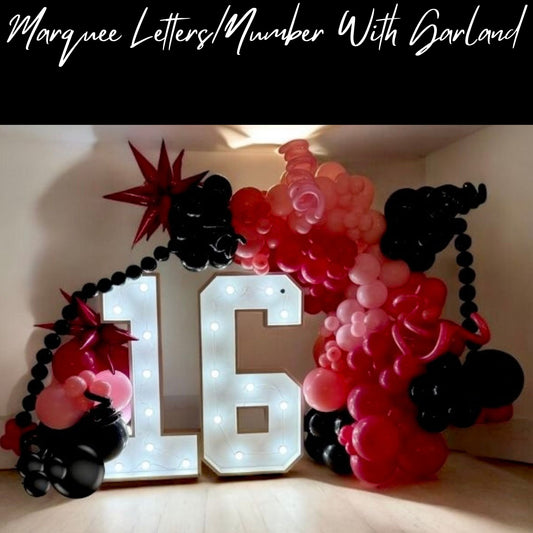 Balloon Garland + Marquee Numbers & Letters Made to Pop ~ Starting At